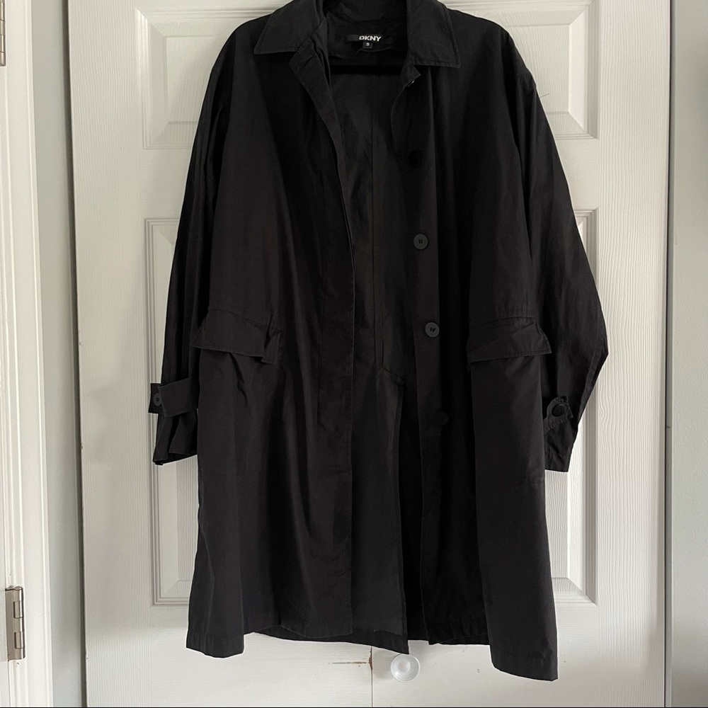Vintage y2k DKNY Black Trench Jacket Small